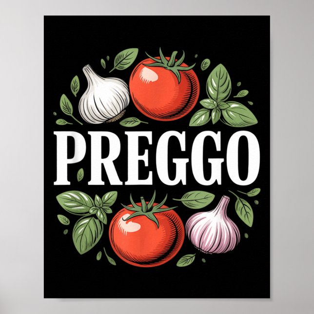 Poster Pregnancy Announcement Prego Pasta Sauce Funny Pre (Frente)