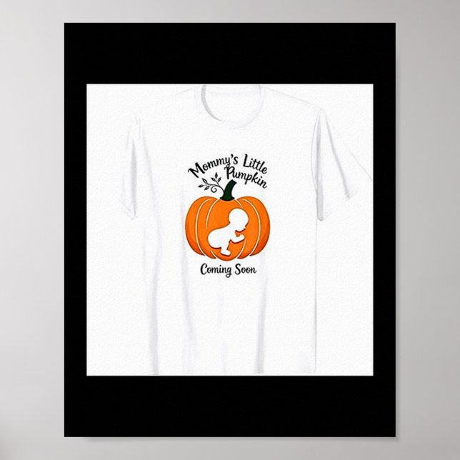 Poster Pregnant Halloween Mommy's Little Pumpkin Coming S (Frente)
