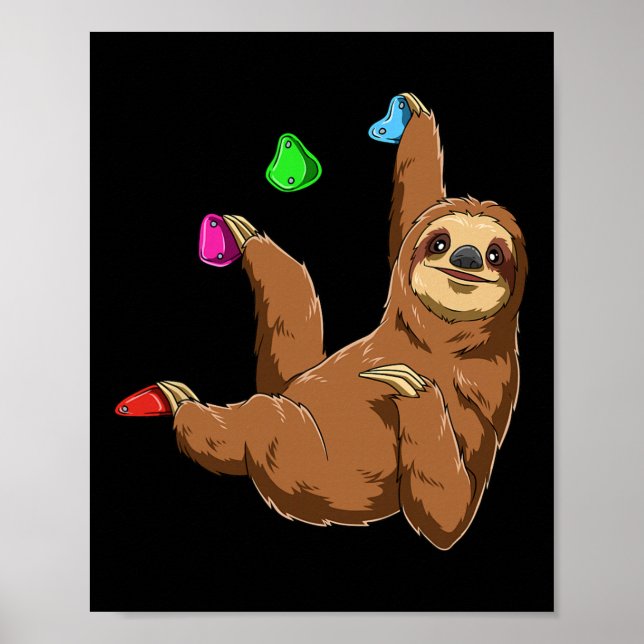Poster Preguiça de escalada e bouldering  (Frente)