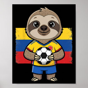 Poster Preguiça de futebol colombiano fã de futebol anima