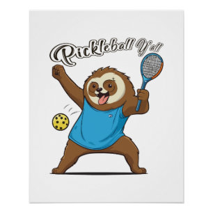 Pôster Preguiça de Pickleball T- Pickleball Vocês