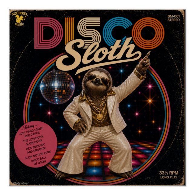 Pôster Preguiça Disco (Frente)