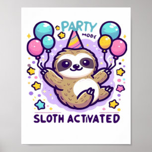 Poster Preguiça do Modo Festa Ativada Preguiça do Balão d