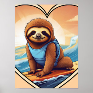 Poster Preguiça Surfista