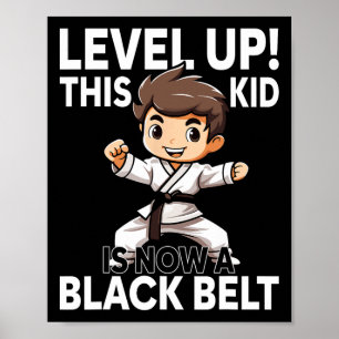 Poster Prêmio de Cinto Preto de Uniforme de Karatê para C