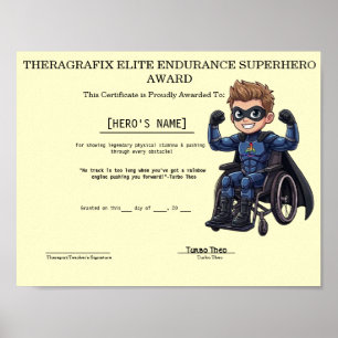 Poster Prêmio Super-Herói de Resistência Elite Turbo Theo