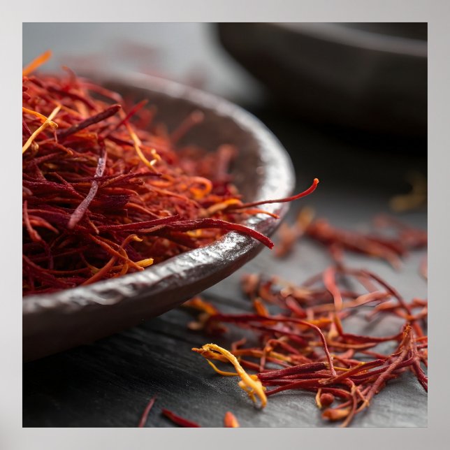 Poster Premium Saffron Threads Extreme Macro Close Up Lux (Frente)