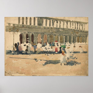 Poster Prendergast - Caffe Florian Em Veneza 1898