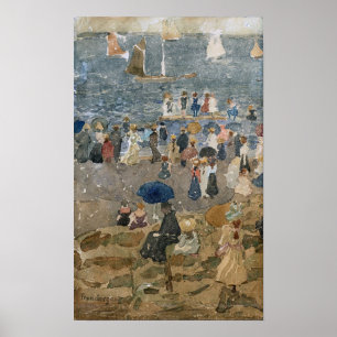 Poster Prendergast - Cena de Praia Costa Norte, Normandia
