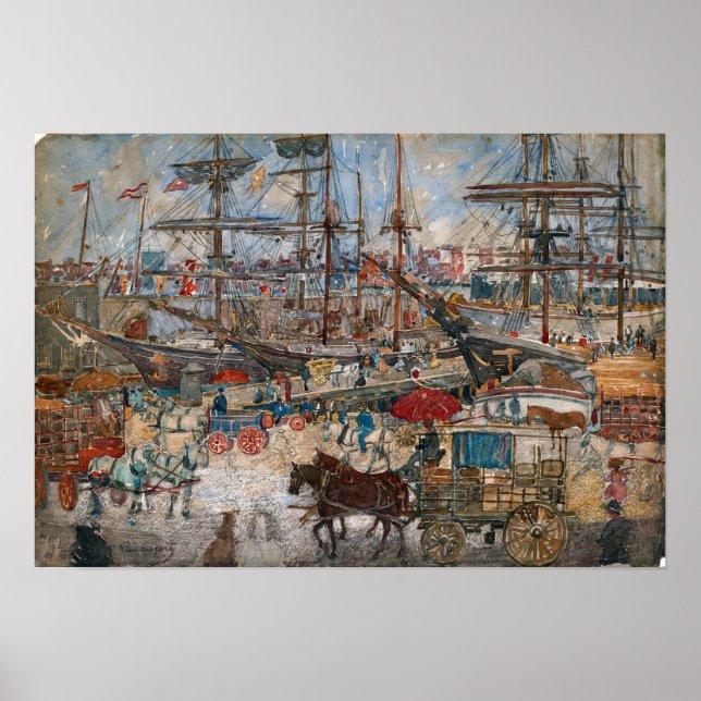 Poster Prendergast - Docas do Leste de Boston (Frente)