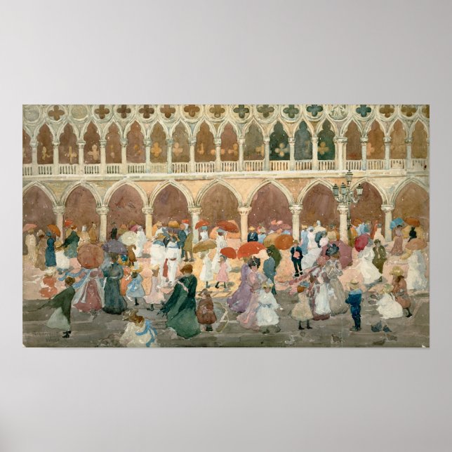 Poster Prendergast - Luz do Sol na Piazzetta (Frente)