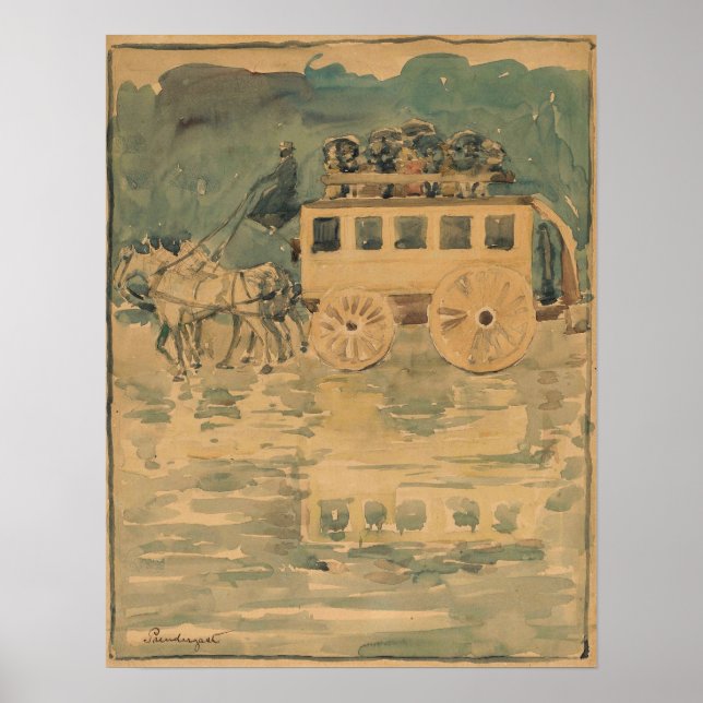 Poster Prendergast - Ônibus Parisiense 1893 (Frente)