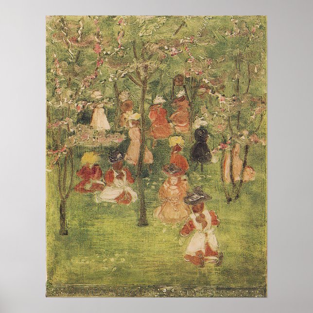Poster Prendergast - Primavera no Franklin Park 1895 (Frente)