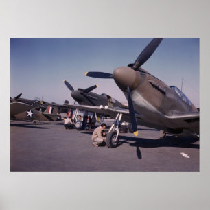 Pôster Preparação do mustang P-51, 1942