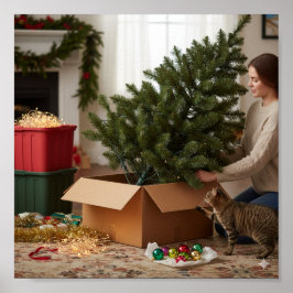 Poster Preparando a árvore de Natal