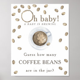 Poster Preparando café - Quantos grãos de café