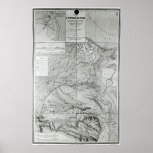 Poster Preparatory Map of the Suez Canal, 1855