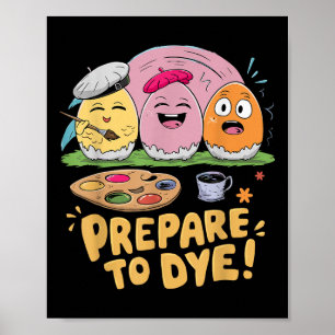 Poster Prepare-Se Para Cortar Ovos De Páscoa Tingindo pre