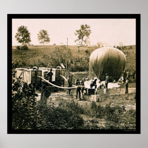 Poster Preparing a Military Balloon, Gaines Mill, VA 1862
