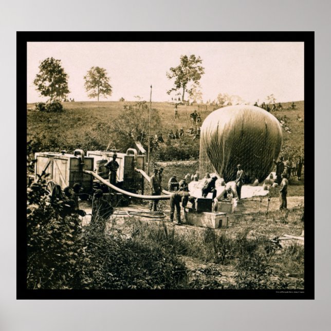 Poster Preparing a Military Balloon, Gaines Mill, VA 1862 (Frente)