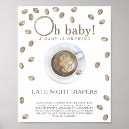 Poster PREPARO DE CAFÉ - Jogo de fraldas à noite