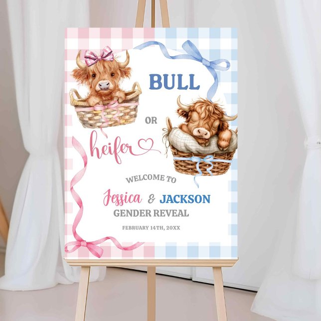 Poster Preppy Bull ou Heifer Gender Revebem-vindo (Criador carregado)