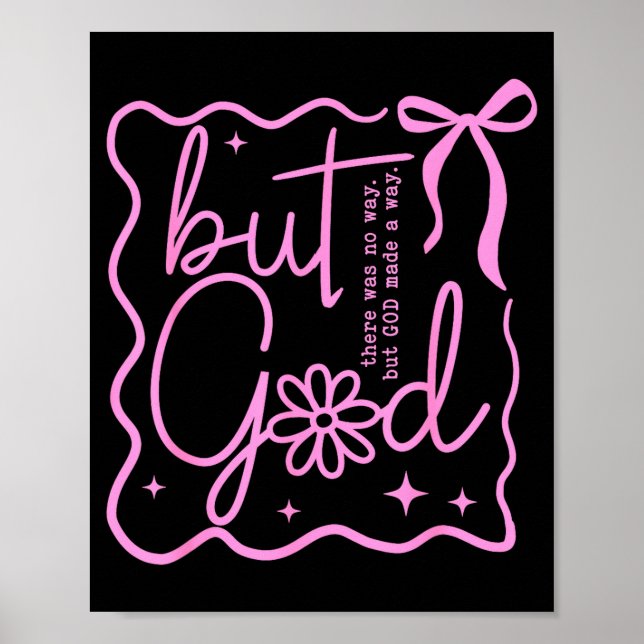 Poster Preppy But God Coquette Bow Christian Religious Fa (Frente)