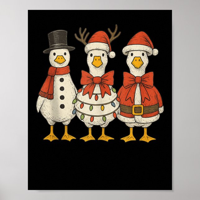 Poster Preppy Goose Christmas Crew 2025 Funny Santa Funny (Frente)
