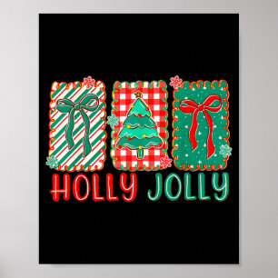 Poster Preppy Holly Xmas Vibrações Alegres Arco Natal Men