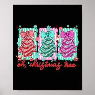 Poster Preppy Oh Árvore de Natal Bolos de Natal Engraçado