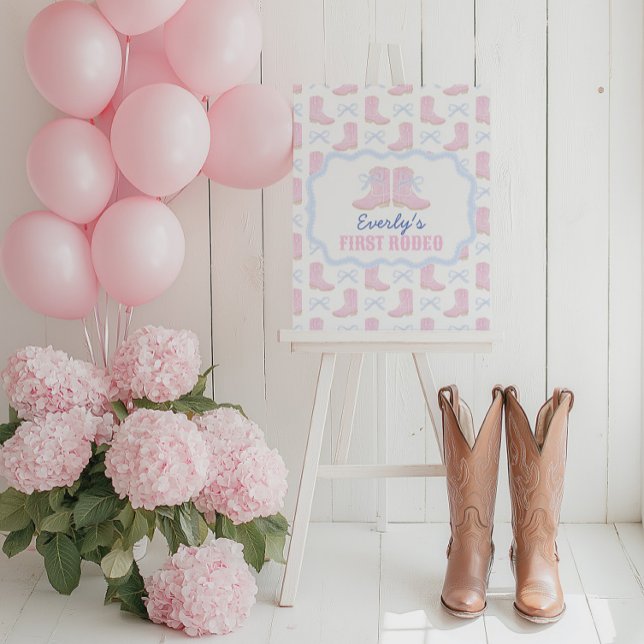 Poster Preppy Rodeo First Birthday Cowgirl Boots (Criador carregado)