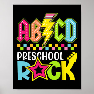 Poster Preschool Rocha de Relâmpago Divertida de Volta às