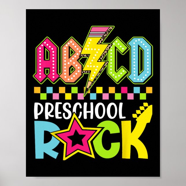 Poster Preschool Rocha de Relâmpago Divertida de Volta às (Frente)