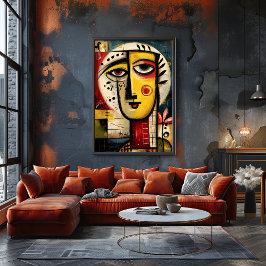Poster Presença Dividida — Abstrato Contemporâneo