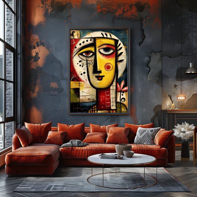 Poster Presença Dividida — Abstrato Contemporâneo (Criador carregado)