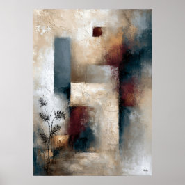 Poster Presença Silenciosa Wabi-Sabi Moderno Abstrato Jap