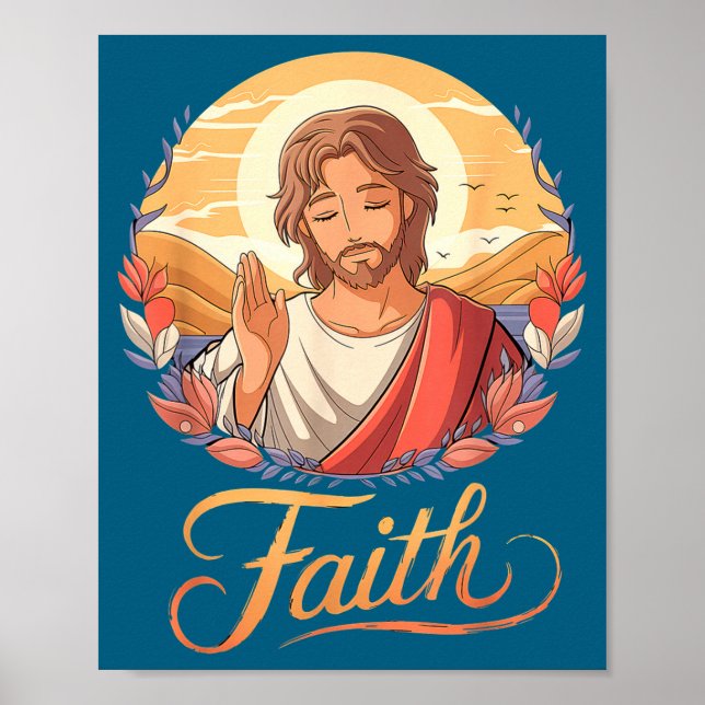 Poster Presente Anime Jesus Engraçado Japonês Cristo Deus (Frente)