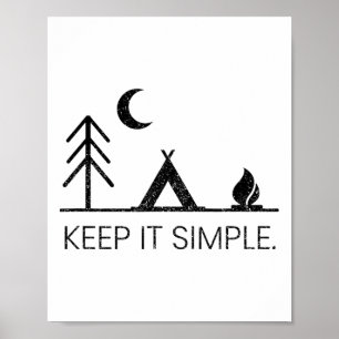Poster Presente ao Ar Livre - Minimalista Camping Mantenh