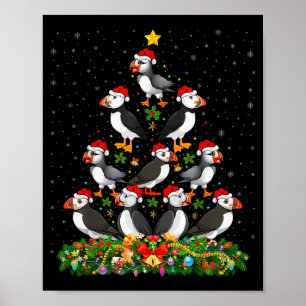 Poster Presente Árvore de Natal Papagaio-do-mar Chapéu do