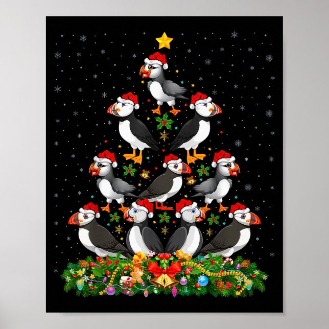 Poster Presente Árvore de Natal Papagaio-do-mar Chapéu do (Frente)