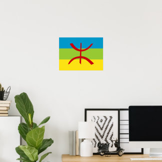 Poster Presente Bandeira Amazigue Bandeira Berbere Kabyle