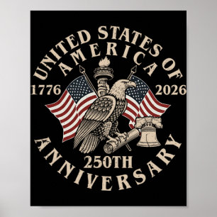 Poster Presente Bandeiras da América do 250º Aniversário