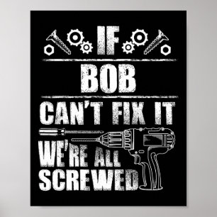 Poster Presente Bob Nome Corrija-o Engraçado Aniversário