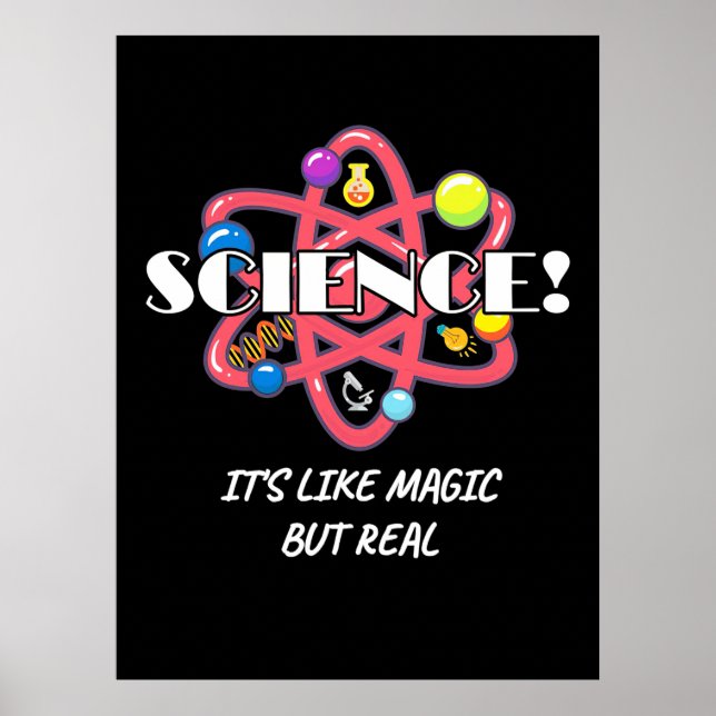 Poster Presente cientista | A Ciência Da Química É Como A (Frente)