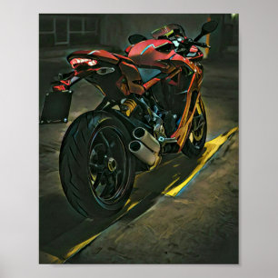 Poster presente clássico de motocicleta vintage