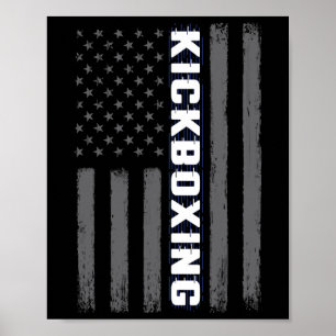 Poster Presente da Bandeira Americana de Kickboxing EUA A
