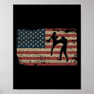 Poster Presente da Bandeira da América do Karatê Orgulhos
