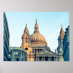 Poster Presente da Catedral de Paul, rua, Londres