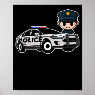Poster Presente da Polícia de Cartoon