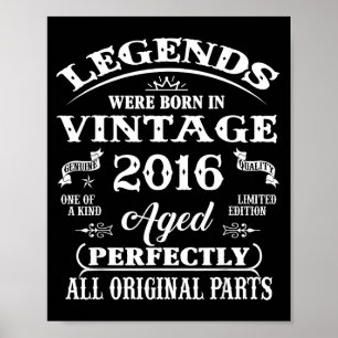 Poster Presente de 10º Aniversário Lenda Nascida Em 2016
